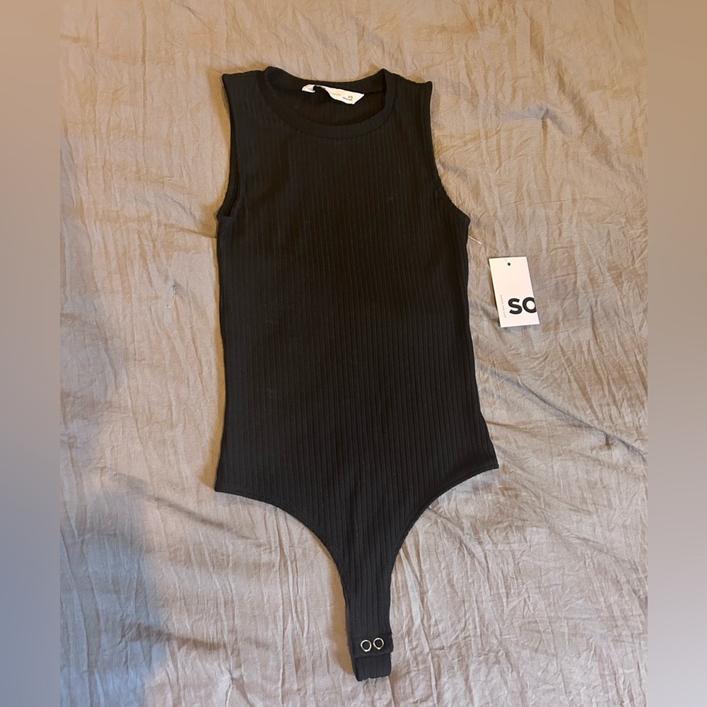NWT SO black ribbed body suit size XS